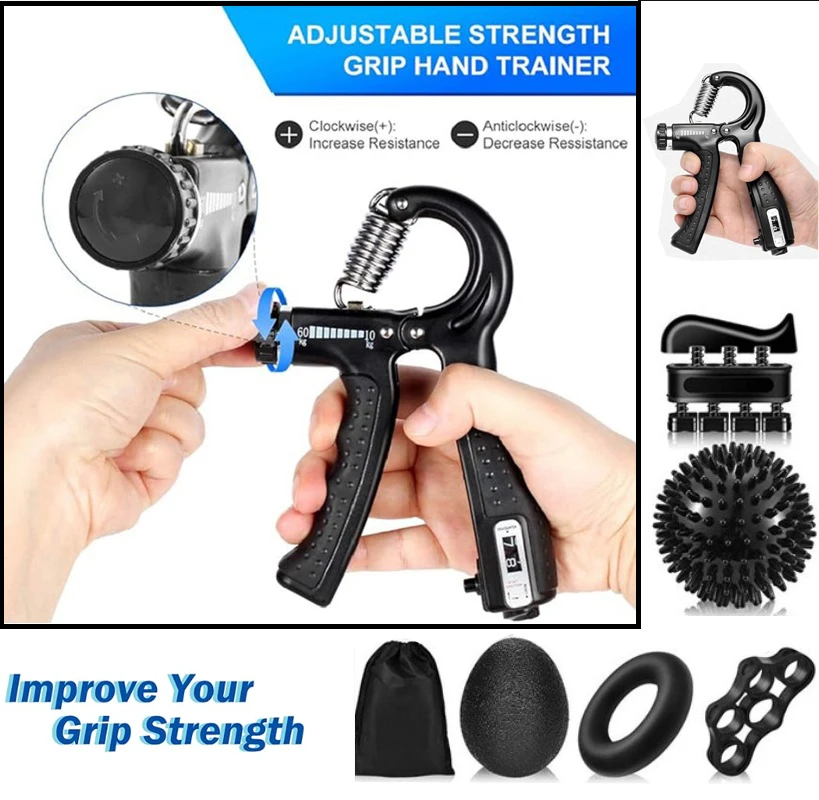 1set 10-60kg Adjustable hand gripper grip strengthener Trainer With Counter Wrist Forearm And Hand Exerciser For Muscle Building
1set 10-60kg Adjustable hand gripper grip strengthener Trainer With Counter Wrist Forearm And Hand Exerciser For Muscle Building
