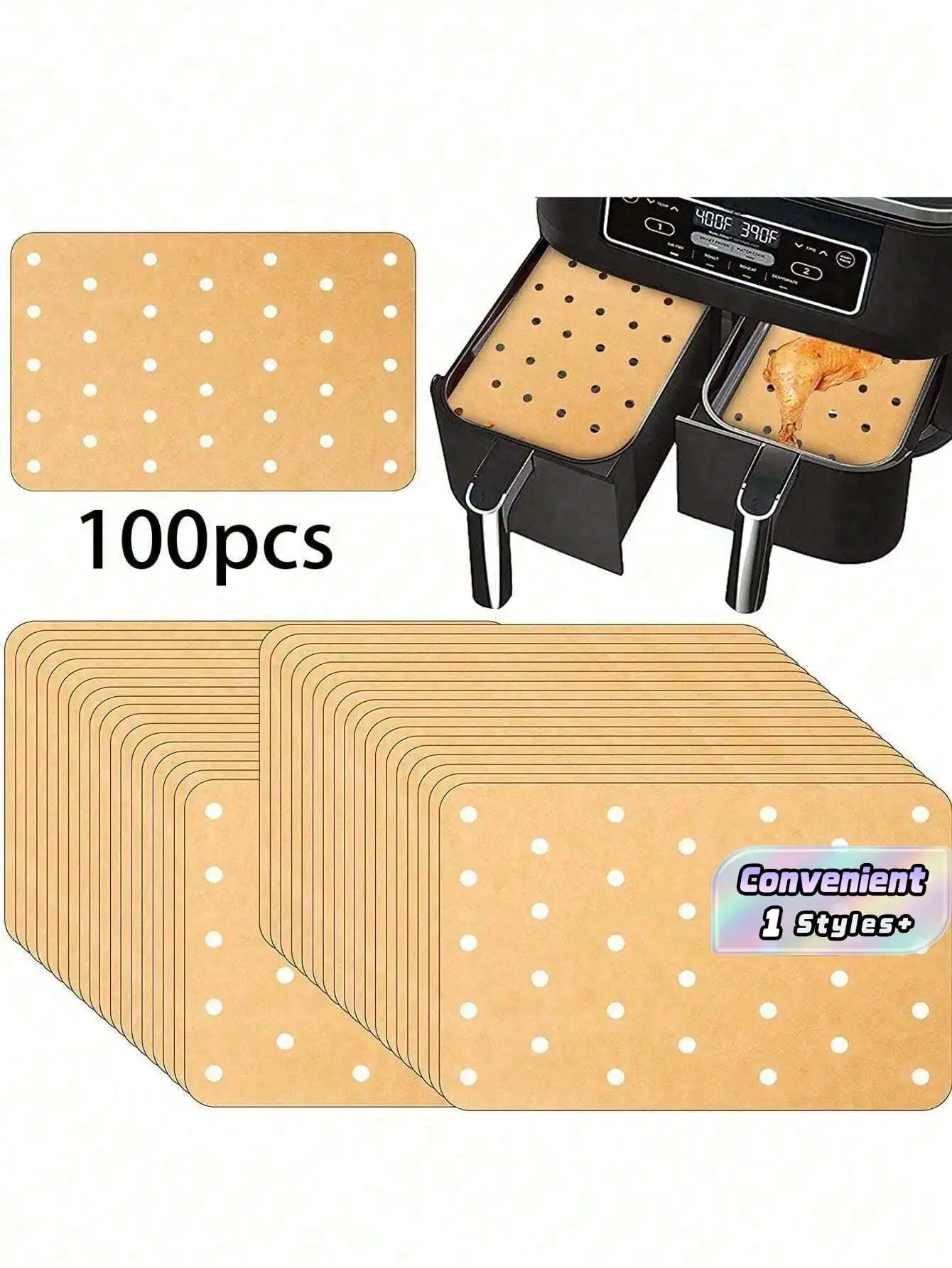 100pcs Air Fryer Oil-Absorbing Baking Paper With Holes, Non-Stick Silicone Baking Mat Air Fryer Kitchen Air Fryer Liners Air Fryer Paper Airfryer Air Frier Kitchen Accessories Kitchen Utensils
100pcs Air Fryer Oil-Absorbing Baking Paper With Holes, Non-Stick Silicone Baking Mat Air Fryer Kitchen Air Fryer Liners Air Fryer Paper Airfryer Air Frier Kitchen Accessories Kitchen Utensils
