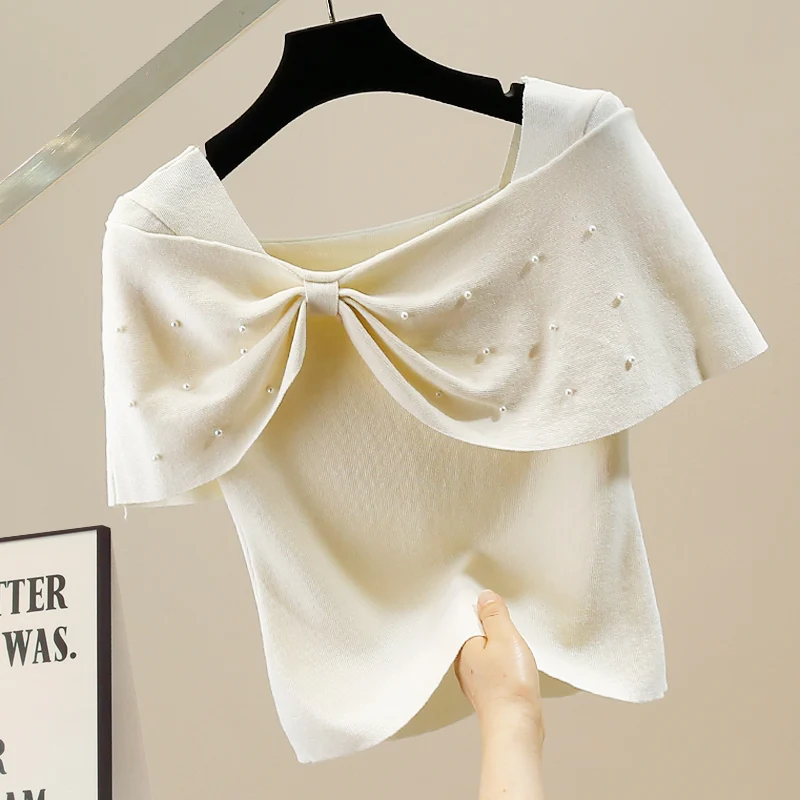 Sexy Shoulder Bared Knitted Top Short Sleeve Half High round Neck Short Length Commute Style Summer New Arrival Fashionable W...
Sexy Shoulder Bared Knitted Top Short Sleeve Half High round Neck Short Length Commute Style Summer New Arrival Fashionable W...