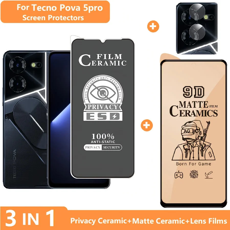 3-in-1 Tecno Pova 5pro Ceramic Soft Film Pova 5 Pro Screen Protector Camera Lens and Anti-Spy Privacy/Matte Film
3-in-1 Tecno Pova 5pro Ceramic Soft Film Pova 5 Pro Screen Protector Camera Lens and Anti-Spy Privacy/Matte Film