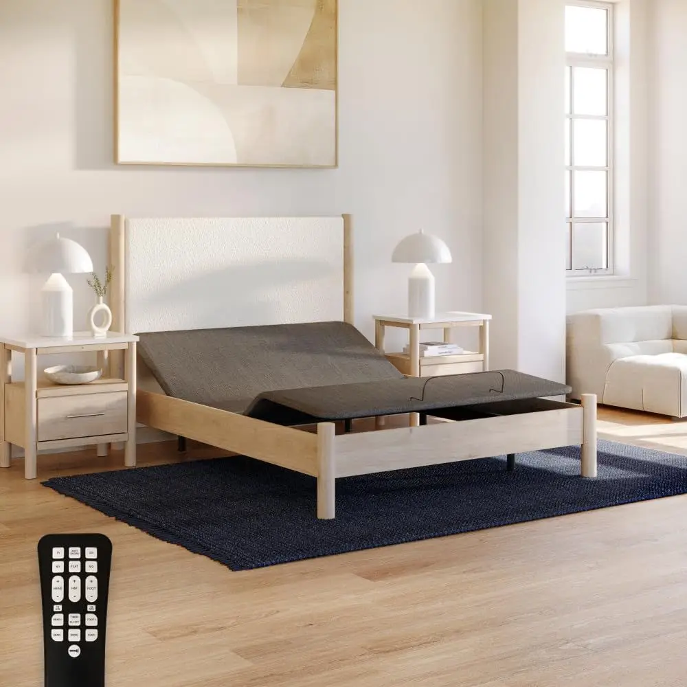 Queen Size Adjustable Comfort Base with Wireless Remote, Memory, Easy Setup, Zero Clearance, and Zero Gravity Features
Queen Size Adjustable Comfort Base with Wireless Remote, Memory, Easy Setup, Zero Clearance, and Zero Gravity Features