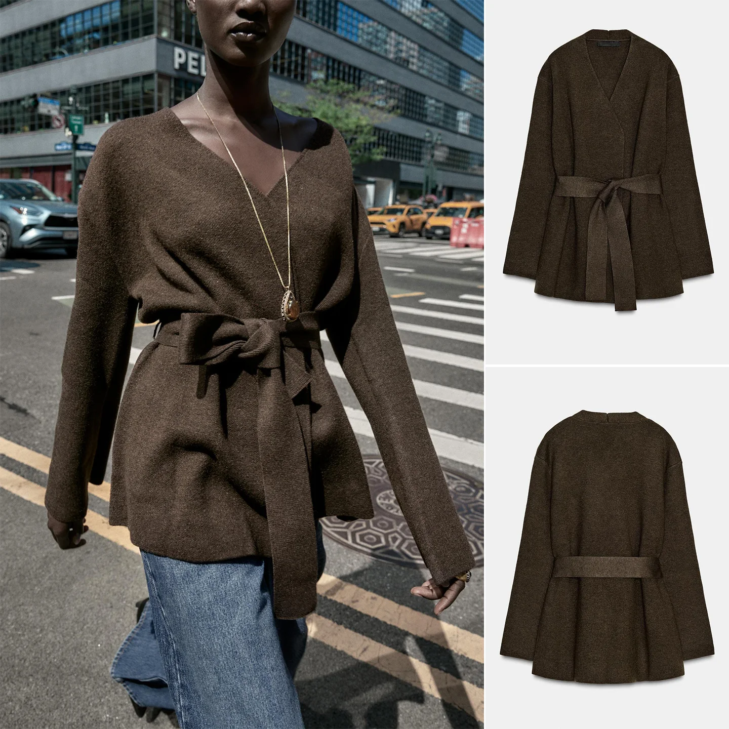 Новинка осенне-зимнего сезона: женский кардиган-пальто с V-образным вырезом, длинными рукавами, вязаный, с поясом, плоская вязка, полиэстер
Новинка осенне-зимнего сезона: женский кардиган-пальто с V-образным вырезом, длинными рукавами, вязаный, с поясом, плоская вязка, полиэстер