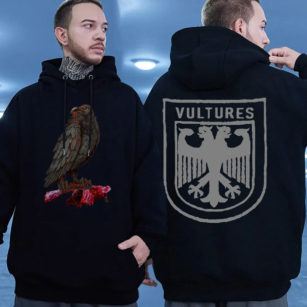 Rapper Kanye West Music Album Vultures Logo Hoodie Unisex Hip Hop Vintage Hooded Sweatshirts Autumn Oversized Fleece Hoodies
Rapper Kanye West Music Album Vultures Logo Hoodie Unisex Hip Hop Vintage Hooded Sweatshirts Autumn Oversized Fleece Hoodies