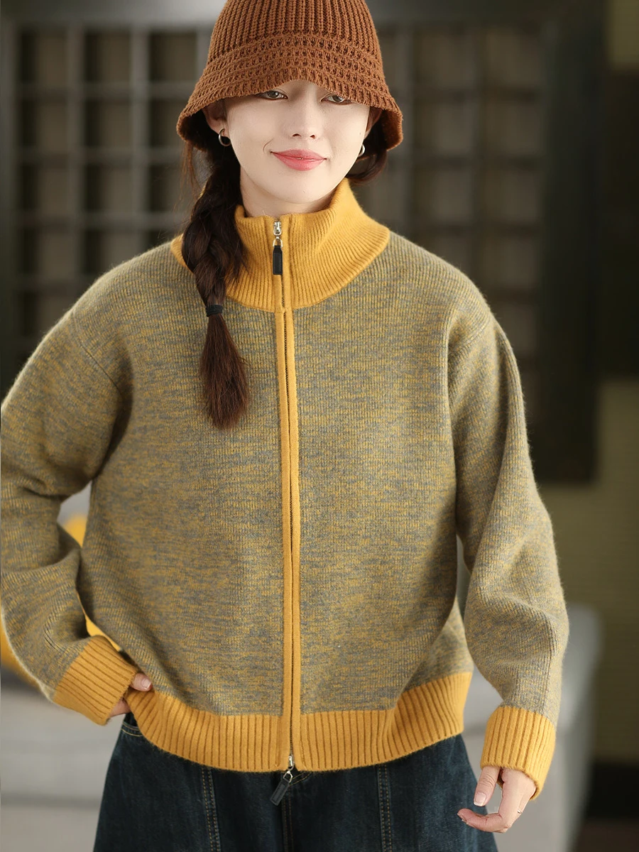 Утепленный модный вязаный свитер с двойной молнией и теплым цветочным узором для женщин, весна-осень-зима, повседневная верхняя одежда
Утепленный модный вязаный свитер с двойной молнией и теплым цветочным узором для женщин, весна-осень-зима, повседневная верхняя одежда