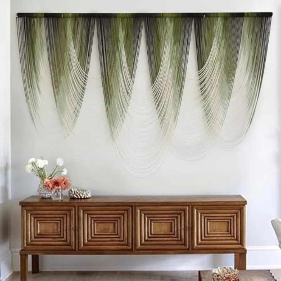 Macrame Wall Hanging Dip-Dyed Large Macrame Wall Decor Yarn Tapestry 57" W x 41" L For Headboard Bedroom Living Room Boho Fiber
Macrame Wall Hanging Dip-Dyed Large Macrame Wall Decor Yarn Tapestry 57" W x 41" L For Headboard Bedroom Living Room Boho Fiber