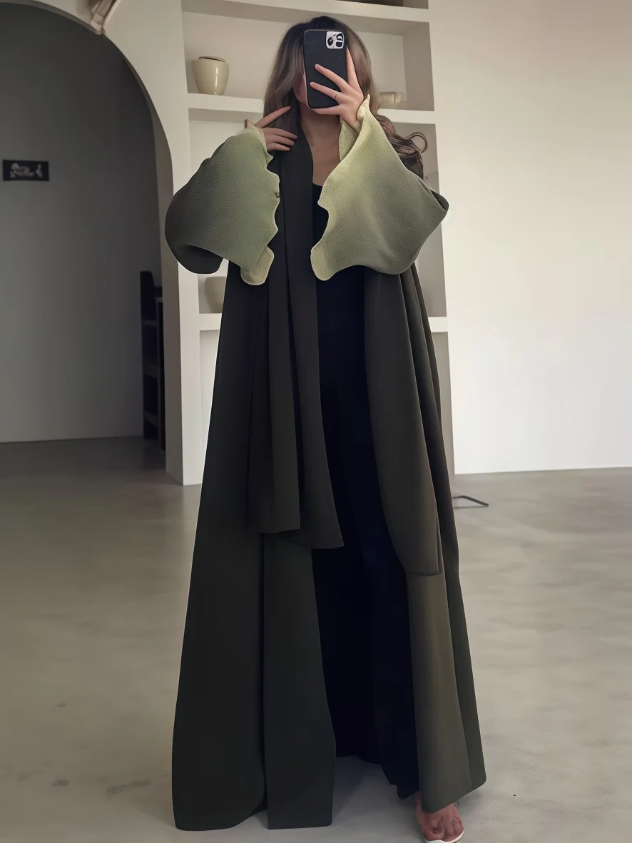 YUDX Women's Pleated Abaya with Scarf - Olive Green Wave Cuff, Middle Eastern Modest Robe Set 2025 New Arrival - Fashion Wear
YUDX Women's Pleated Abaya with Scarf - Olive Green Wave Cuff, Middle Eastern Modest Robe Set 2025 New Arrival - Fashion Wear