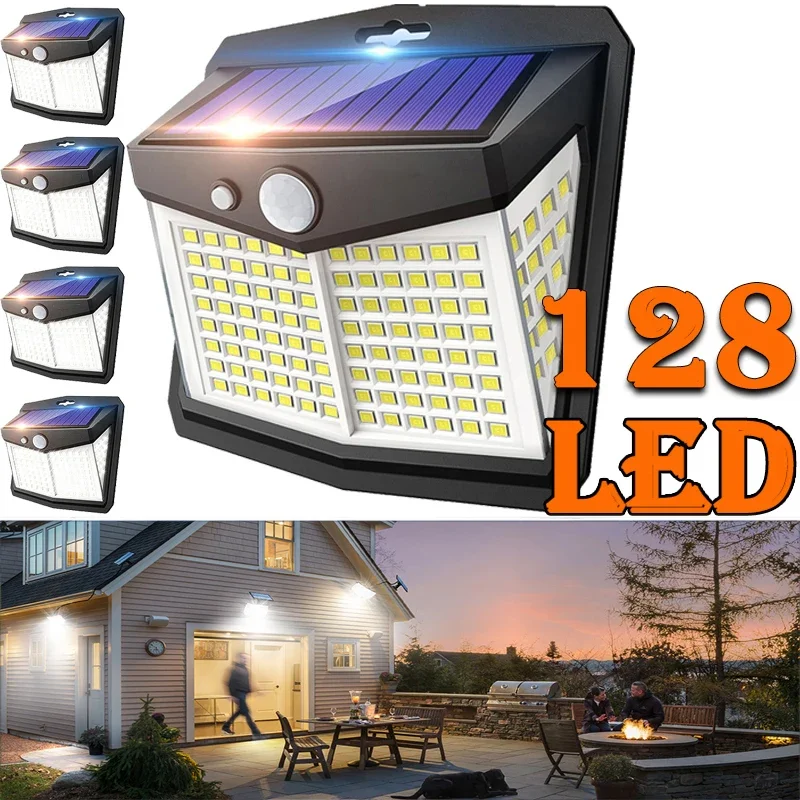 1/2/4Pcs Solar Wall Lights Outdoor Durable 128LED Motion Sensor Security Lamps with 3 Lighting Modes Waterproof for Garden Yard
1/2/4Pcs Solar Wall Lights Outdoor Durable 128LED Motion Sensor Security Lamps with 3 Lighting Modes Waterproof for Garden Yard