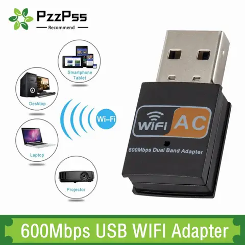 600Mbps 2.4GHz+5GHz デュアルバンド USB Wifi アダプター ワイヤレス ネットワーク カード ワイヤレス USB Wi Fi アダプター Wi-Fi ドングル PC ネットワーク カード