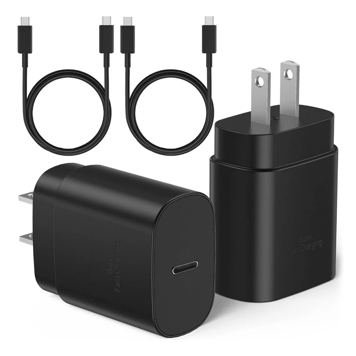 2pcs 25W USB-C Fast Charger with Dual Cables - Compact & Durable,Quick Charge Power Adapter for Galaxy S24 Ultra/S23/S22/S21/S20
2pcs 25W USB-C Fast Charger with Dual Cables - Compact & Durable,Quick Charge Power Adapter for Galaxy S24 Ultra/S23/S22/S21/S20