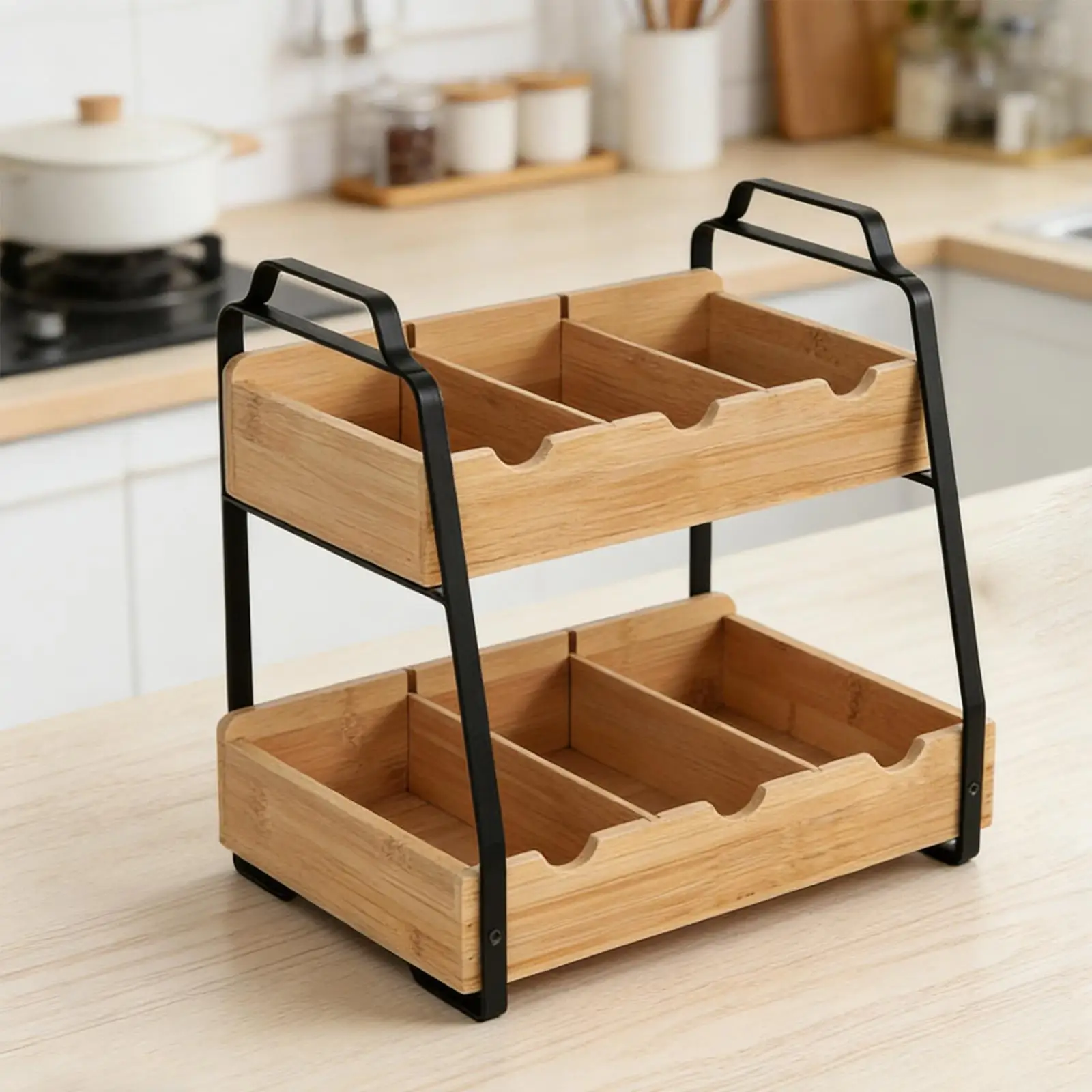 Bamboo Metal Tea Bag Organizer 2 Layer Spice Rack Shelf Storage Coffee Bar Accessories for Home Pantry Breakroom
Bamboo Metal Tea Bag Organizer 2 Layer Spice Rack Shelf Storage Coffee Bar Accessories for Home Pantry Breakroom