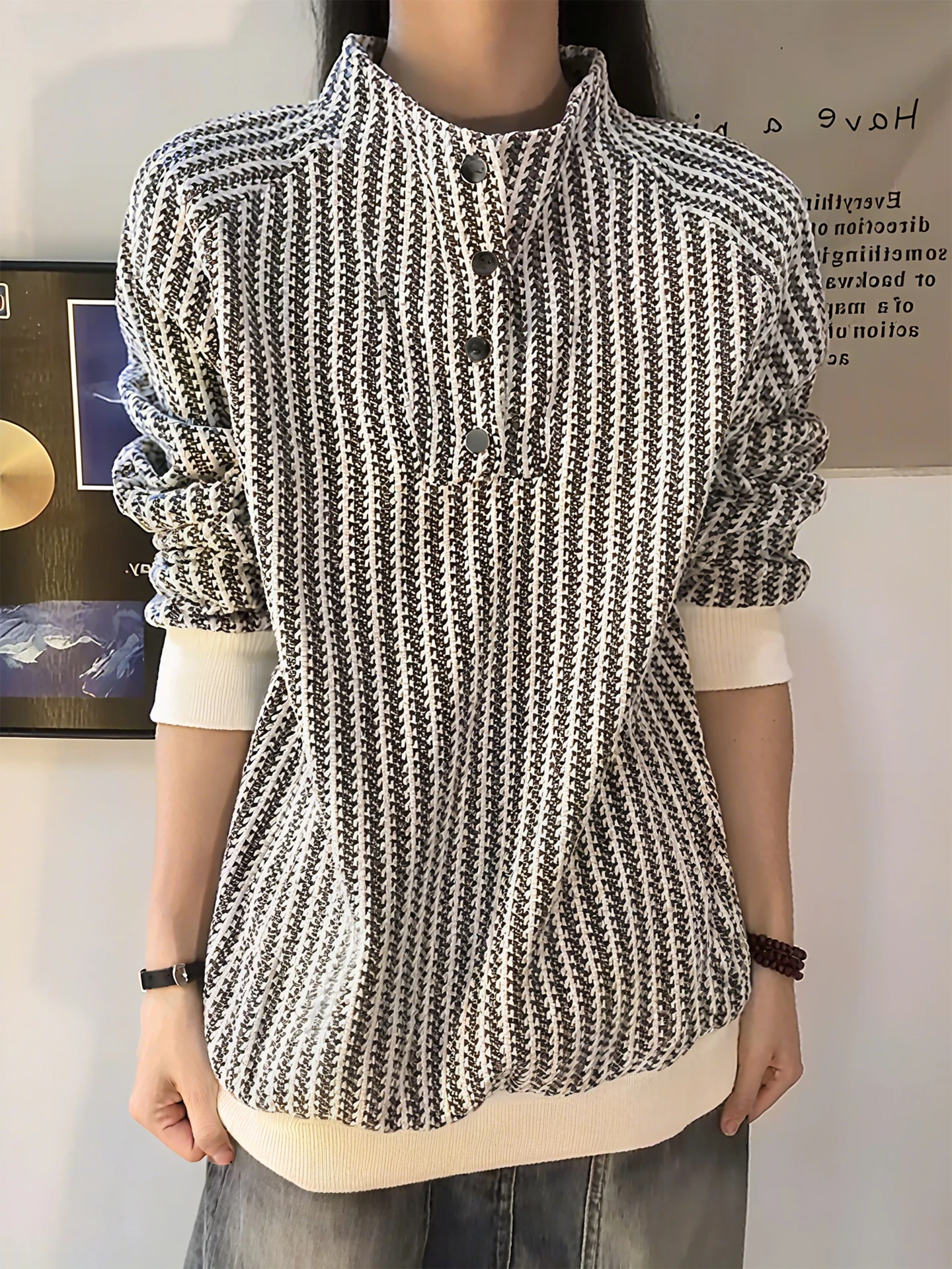 Мужская трикотажная толстовка с узором Fibone, длинными рукавами, воротником Хенли, плотная, в клетку, верхняя одежда, удобная, свободного кроя
Мужская трикотажная толстовка с узором Fibone, длинными рукавами, воротником Хенли, плотная, в клетку, верхняя одежда, удобная, свободного кроя