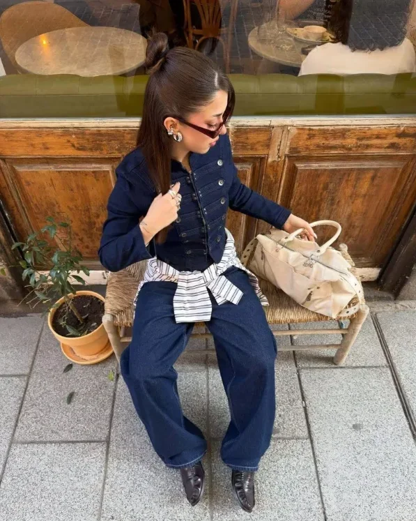 Fashion Stand Collar Long Sleeve Women Jacket Black Denim Button Down Military Cropped Coat 2026 Summer Lady Street Outfits Y2k
Fashion Stand Collar Long Sleeve Women Jacket Black Denim Button Down Military Cropped Coat 2026 Summer Lady Street Outfits Y2k