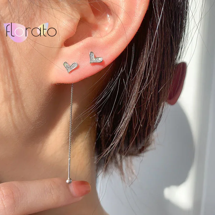 925 Sterling Silver Ear Needle Romantic Heart Stud Earring for Women Pave Crystal Fashion Party Wedding Accessories Earrings
925 Sterling Silver Ear Needle Romantic Heart Stud Earring for Women Pave Crystal Fashion Party Wedding Accessories Earrings