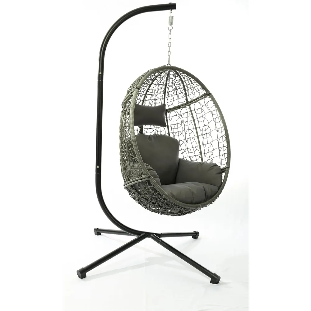 Indoor/Outdoor Egg Chair with Stand, Swing Hammock Hanging Chair Nest Basket, UV Resistant Removable & Washable Cushions,350LBS
Indoor/Outdoor Egg Chair with Stand, Swing Hammock Hanging Chair Nest Basket, UV Resistant Removable & Washable Cushions,350LBS