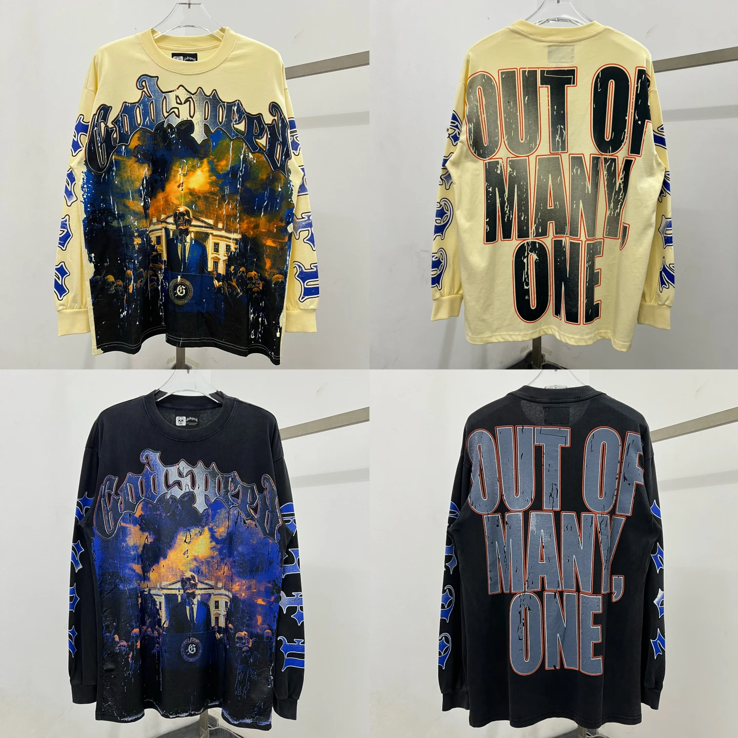 Godspeed American Street Hip Hop Vintage Rusted Skull Print High Street Casual Pure Cotton Long Sve Men's T-irt
Godspeed American Street Hip Hop Vintage Rusted Skull Print High Street Casual Pure Cotton Long Sve Men's T-irt