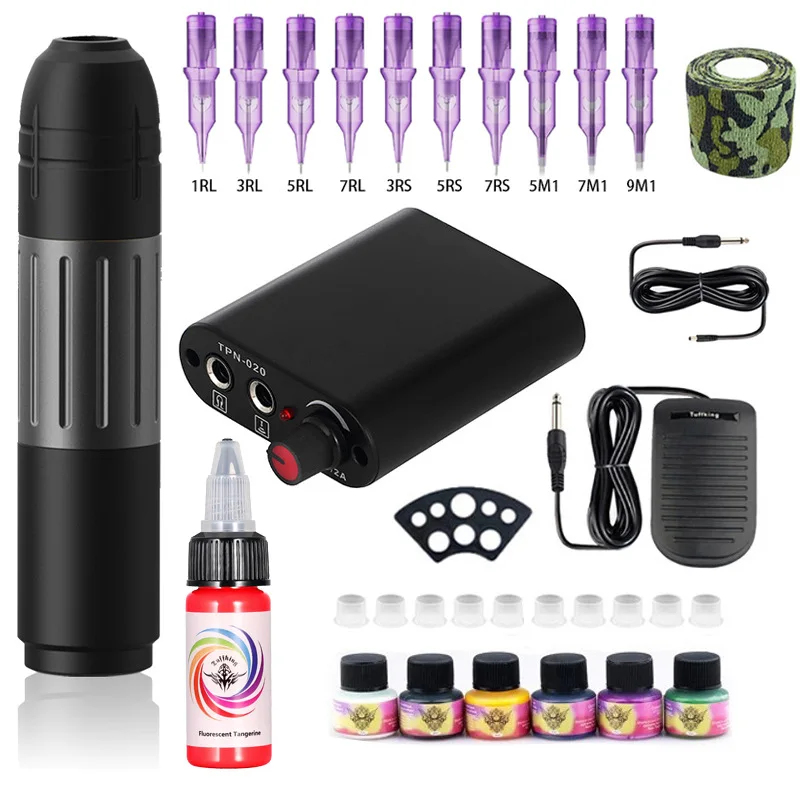 Professional Tattoo Machine Pen Kit with Machine Pen Set Cartridge Needles Ink DC No Power Supply for Tattoo Art Beginners
Professional Tattoo Machine Pen Kit with Machine Pen Set Cartridge Needles Ink DC No Power Supply for Tattoo Art Beginners