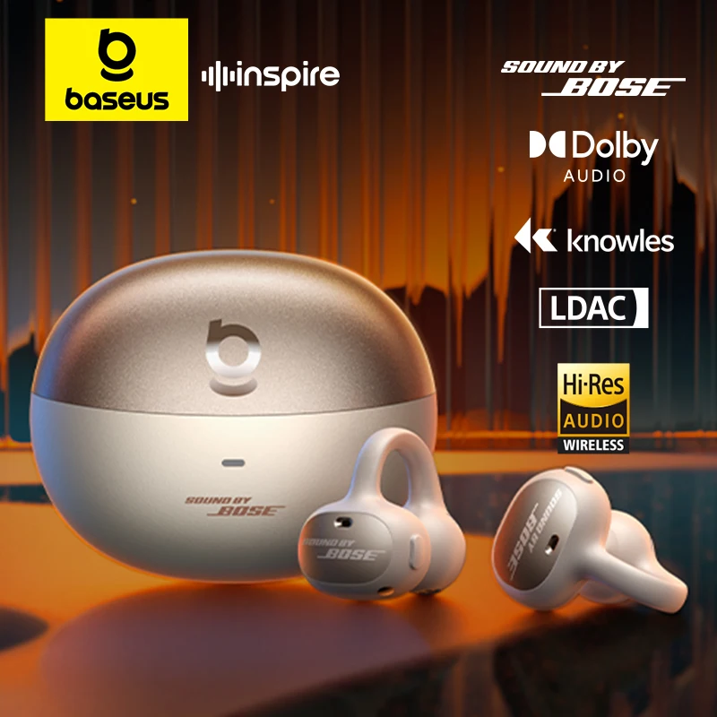 Baseus Inspire XC1 Ear Clip Wireless Earbuds Bluetooth 6.1 Hi-Res Open Earphones earrings 4-Mics Clip on ear buds Sound by Bose
Baseus Inspire XC1 Ear Clip Wireless Earbuds Bluetooth 6.1 Hi-Res Open Earphones earrings 4-Mics Clip on ear buds Sound by Bose