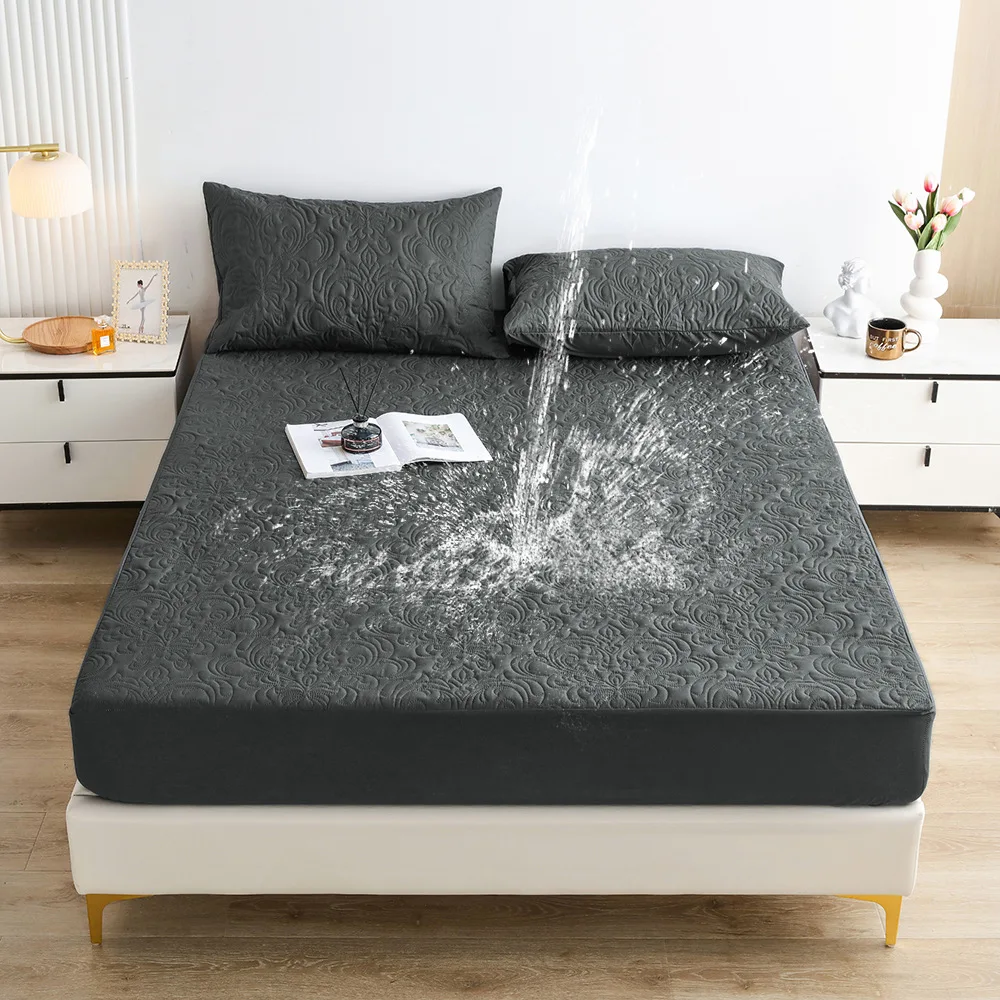 Solid Color Quilted Embossed Waterproof Mattress Protector Fitted Sheet Style Cover for Mattress Thick Soft Pad for Bed
Solid Color Quilted Embossed Waterproof Mattress Protector Fitted Sheet Style Cover for Mattress Thick Soft Pad for Bed