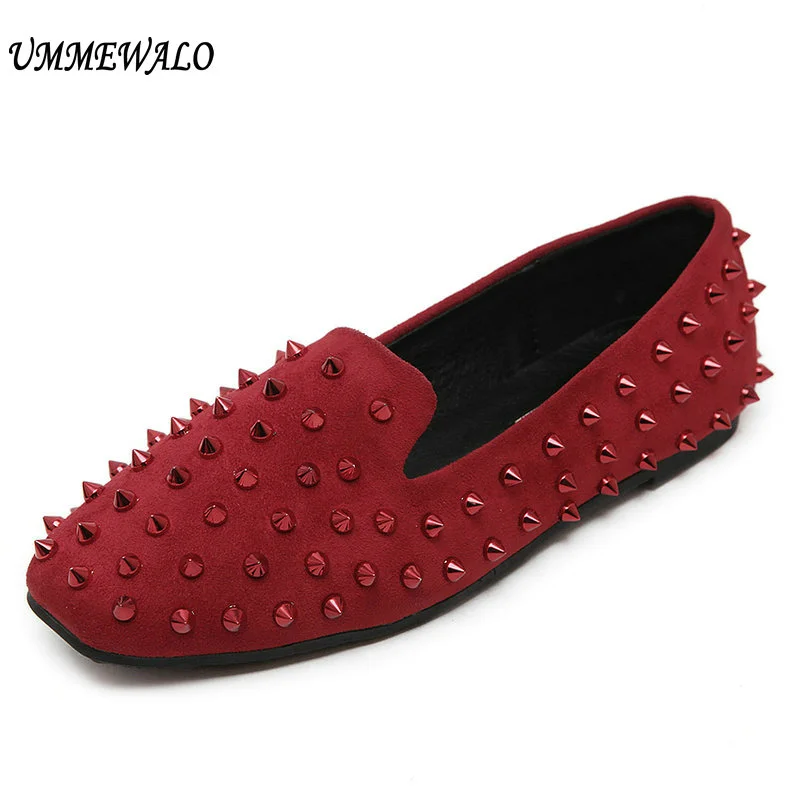 Women Rivets Shoes Woman Casual Square Toe Flats Loafers Ladies Studs Shoes
Women Rivets Shoes Woman Casual Square Toe Flats Loafers Ladies Studs Shoes