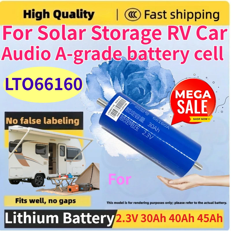 New LTO66160 Lithium Titanate Rechargeable Battery 2.3V 30Ah 40Ah 45Ah for Solar Storage RV Car Audio A-grade Battery Cell
New LTO66160 Lithium Titanate Rechargeable Battery 2.3V 30Ah 40Ah 45Ah for Solar Storage RV Car Audio A-grade Battery Cell