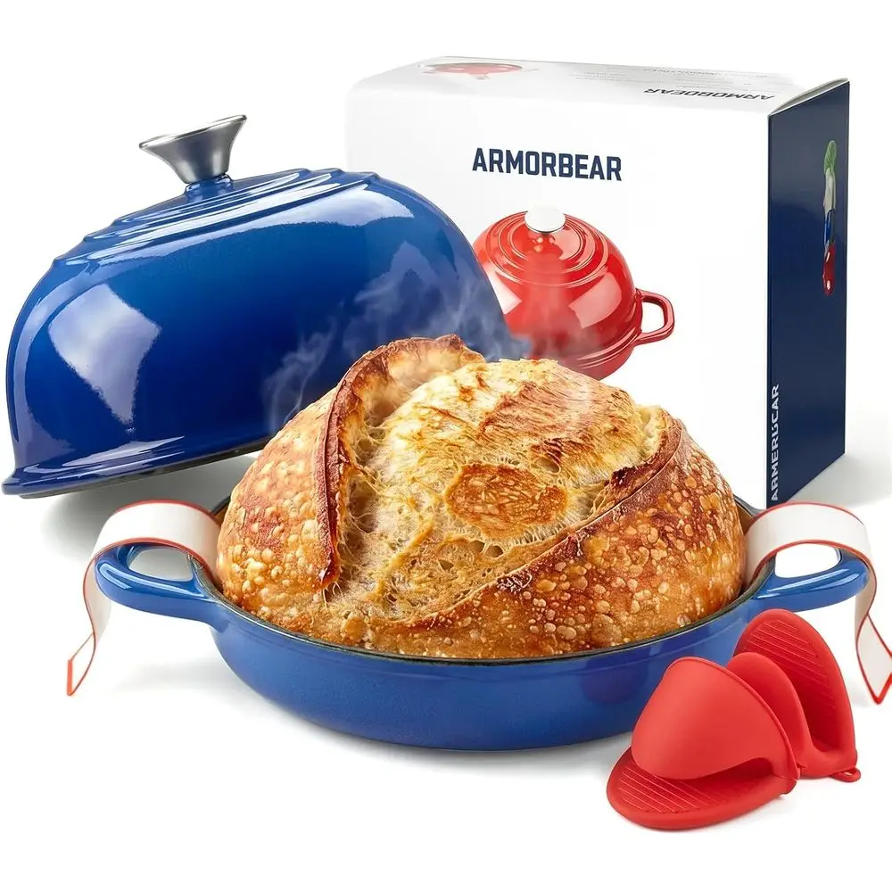 Enameled Cast Iron Sourdough Dutch Oven, 5-Quart Round Pot with Dome Lid, Ideal for Homemade Bread and Baking
Enameled Cast Iron Sourdough Dutch Oven, 5-Quart Round Pot with Dome Lid, Ideal for Homemade Bread and Baking