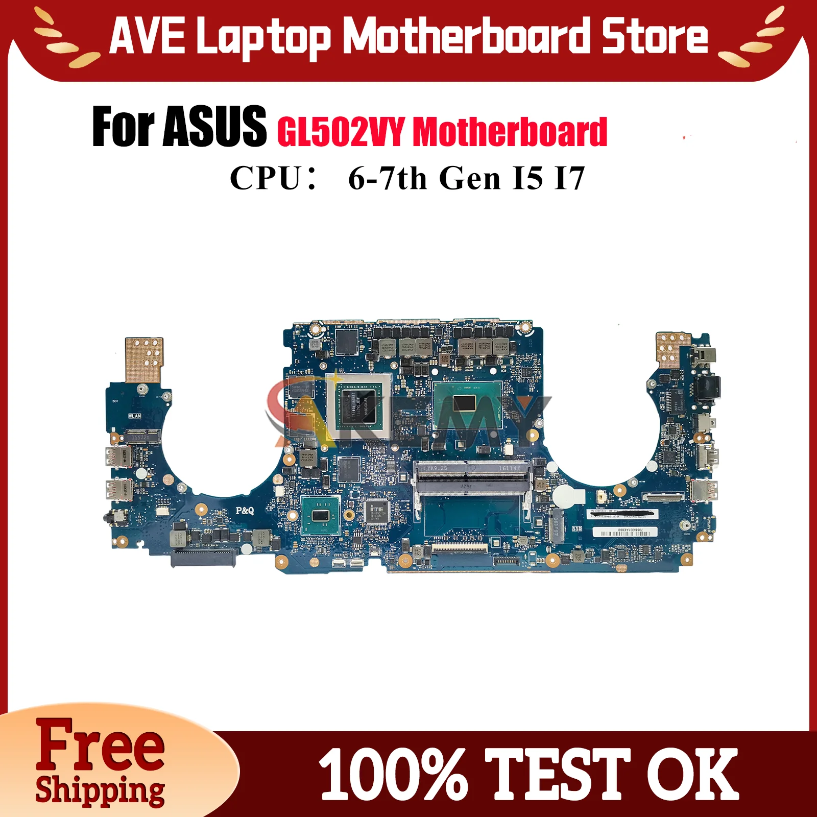 GL502VY Laptop Motherboard For ASUS ROG Strix GL502V GL502VM GL502VMK Notebook Mainboard With I5 I7 CPU 100% tests OK fast ship
GL502VY Laptop Motherboard For ASUS ROG Strix GL502V GL502VM GL502VMK Notebook Mainboard With I5 I7 CPU 100% tests OK fast ship