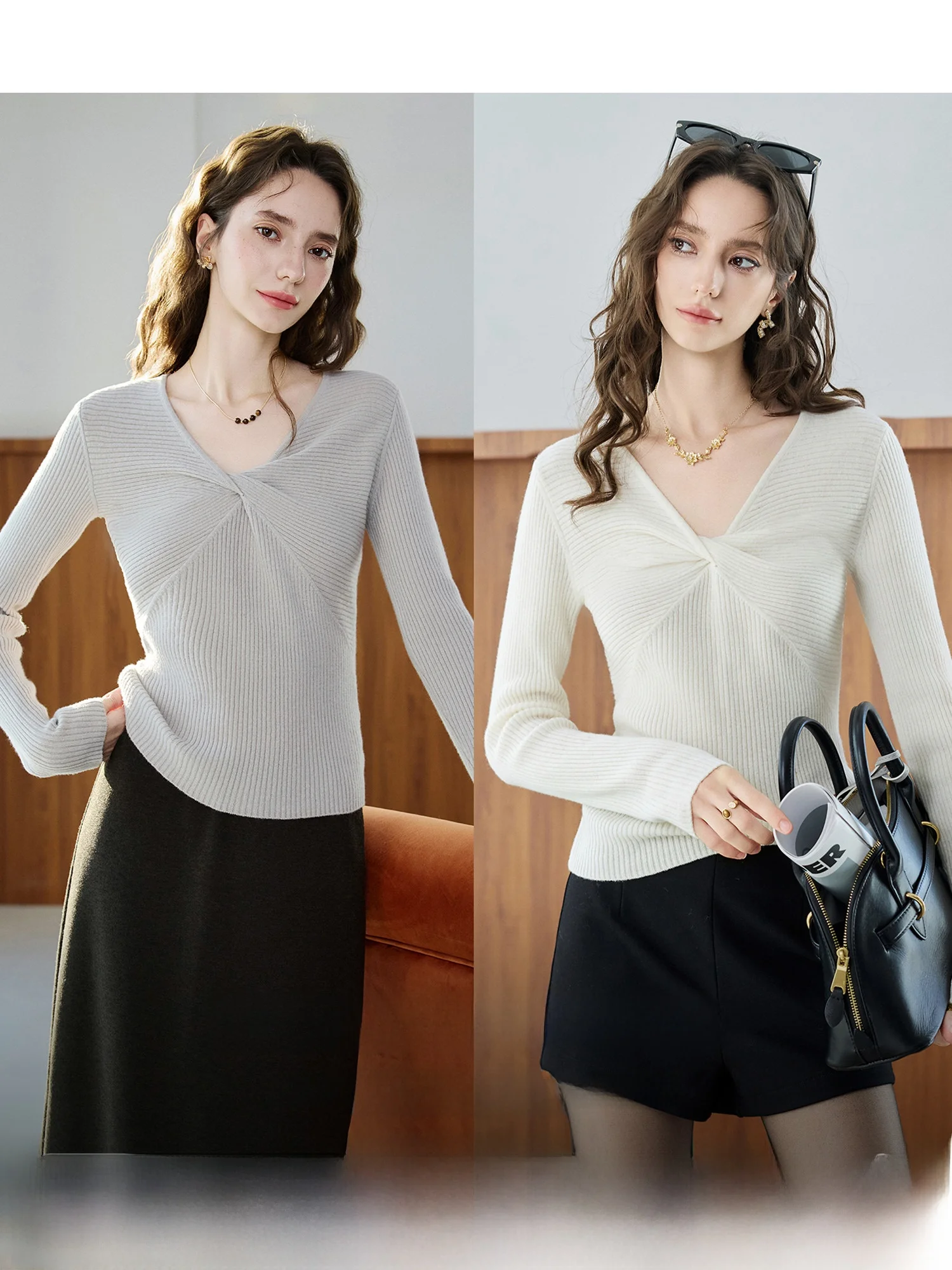 Ele Nina Twist Knitted 00% Fine Wool Slim Fit Women's Spring Top Soft Cotton Wool V-ne Long Sve Knitwear
Ele Nina Twist Knitted 00% Fine Wool Slim Fit Women's Spring Top Soft Cotton Wool V-ne Long Sve Knitwear