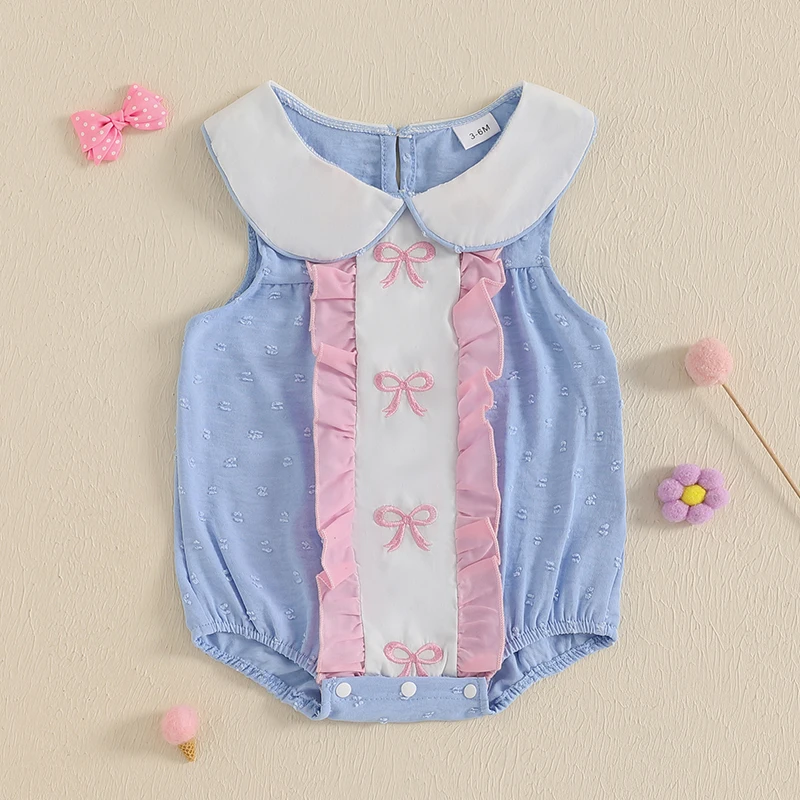 Summer Fashion Newborn Infant Baby Girls Sleeveless Doll Collar Rompers Bow Embroidery Jumpsuit Playsuit Outfits Sunsuit
Summer Fashion Newborn Infant Baby Girls Sleeveless Doll Collar Rompers Bow Embroidery Jumpsuit Playsuit Outfits Sunsuit