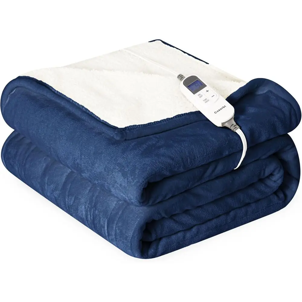 Reversible 72x84 Electric Blanket with 10 Heat & 12 Timer Settings, 8-Hour Auto-Off, Washable, Blue
Reversible 72x84 Electric Blanket with 10 Heat & 12 Timer Settings, 8-Hour Auto-Off, Washable, Blue