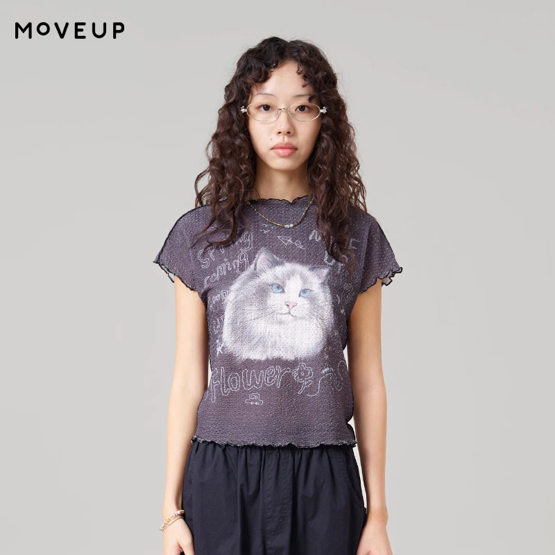 MOVEUP Design Slimming T-Shirt 2026 Summer New Cat Letter Printed Ruffled Lightweight Breathable Knitted top For Women 3ELX10571
MOVEUP Design Slimming T-Shirt 2026 Summer New Cat Letter Printed Ruffled Lightweight Breathable Knitted top For Women 3ELX10571