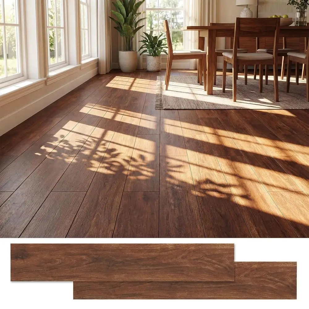 24-Pack 36 Sq.ft Rustic Brown Waterproof Vinyl Plank Flooring for Kitchen, Living Room, Shops, and RVs
24-Pack 36 Sq.ft Rustic Brown Waterproof Vinyl Plank Flooring for Kitchen, Living Room, Shops, and RVs