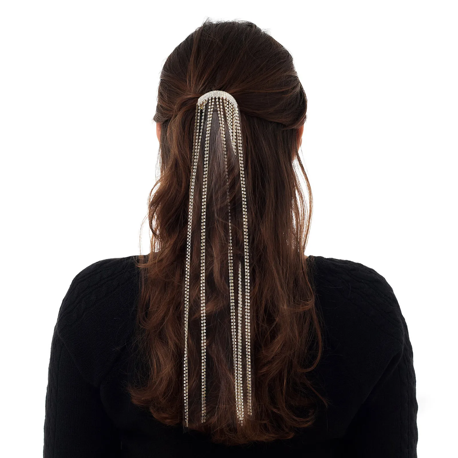 Rhinestone Hair Clip for Women Featuring Long Shiny Tassel Premium Smooth Finish Hair Styling Clamp Gift for Sister Wife
Rhinestone Hair Clip for Women Featuring Long Shiny Tassel Premium Smooth Finish Hair Styling Clamp Gift for Sister Wife