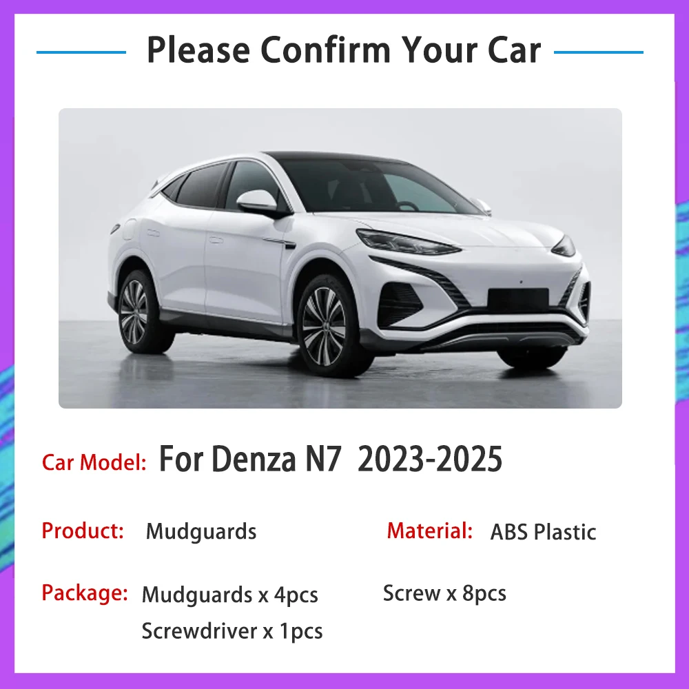 Car Mudguards For BYD Denza N7 Accessories 2023 2024 2025 4PCS Mud Flaps Mudflaps Splash Guard Front Rear Wheel Fenders Tools
Car Mudguards For BYD Denza N7 Accessories 2023 2024 2025 4PCS Mud Flaps Mudflaps Splash Guard Front Rear Wheel Fenders Tools
