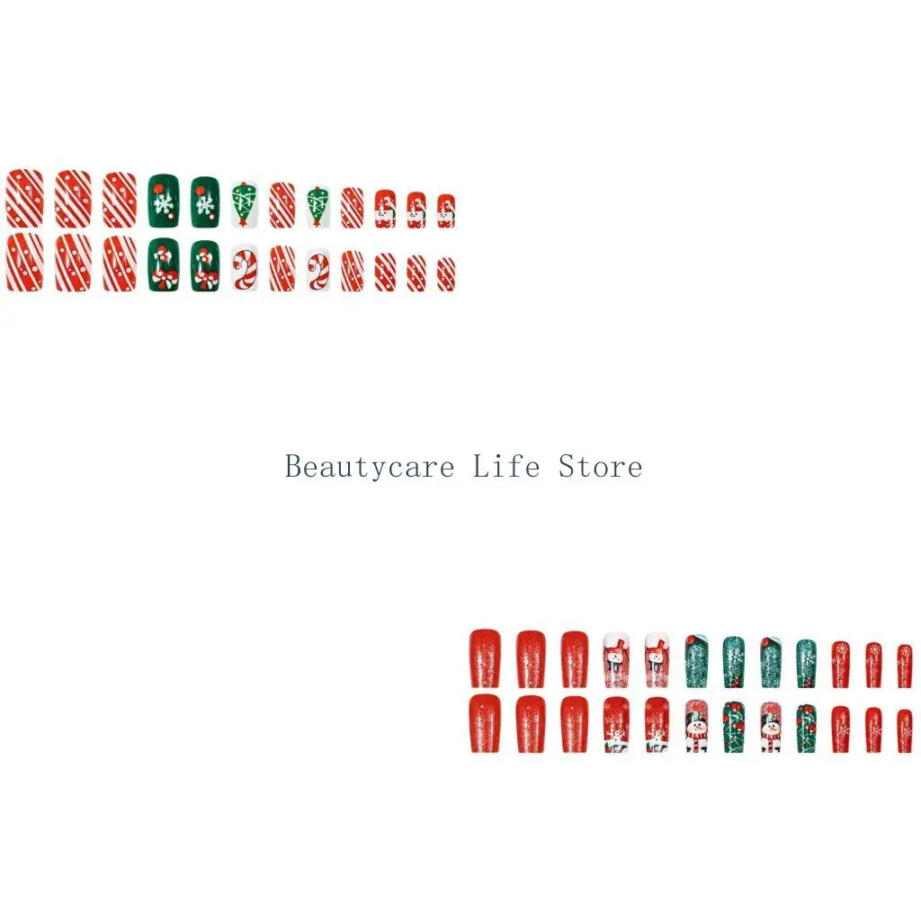 652C Festive Season Nail Stickers Kit Christmas Patterns Press On Nail With Emery Board Quick Manicure
652C Festive Season Nail Stickers Kit Christmas Patterns Press On Nail With Emery Board Quick Manicure