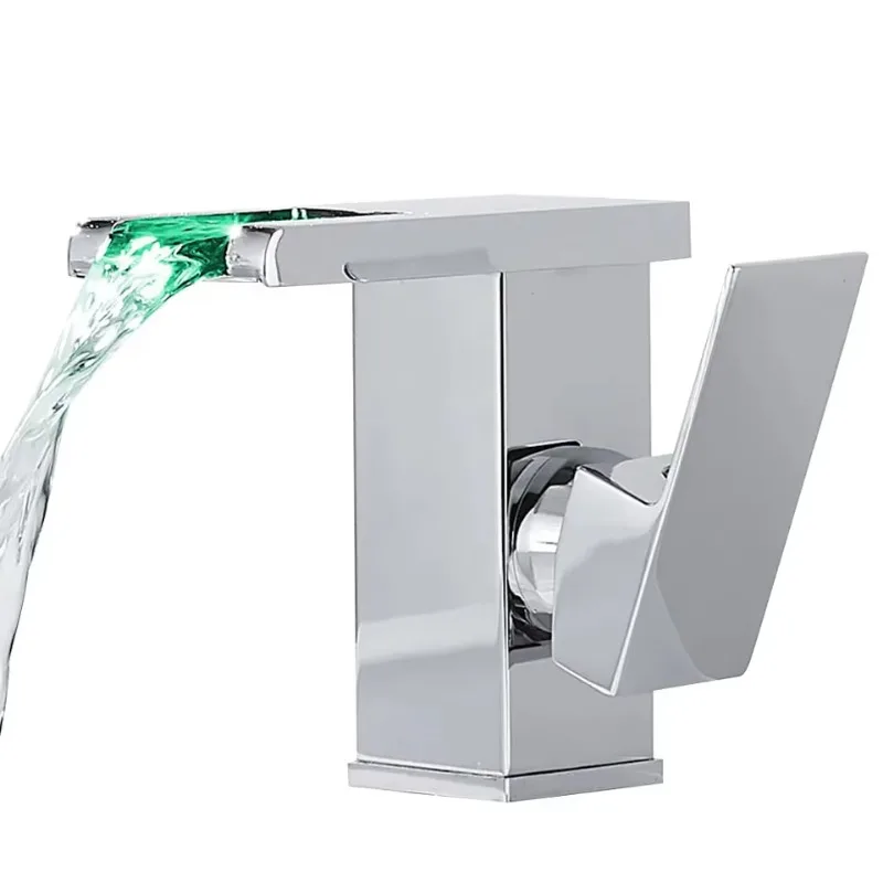 LED Light Single-Hole Mounted Basin 3-Color Waterfall Spout Sink Tap Ceramic Cold Hot Water Mixer for Bedroom Bathroom Tap
LED Light Single-Hole Mounted Basin 3-Color Waterfall Spout Sink Tap Ceramic Cold Hot Water Mixer for Bedroom Bathroom Tap