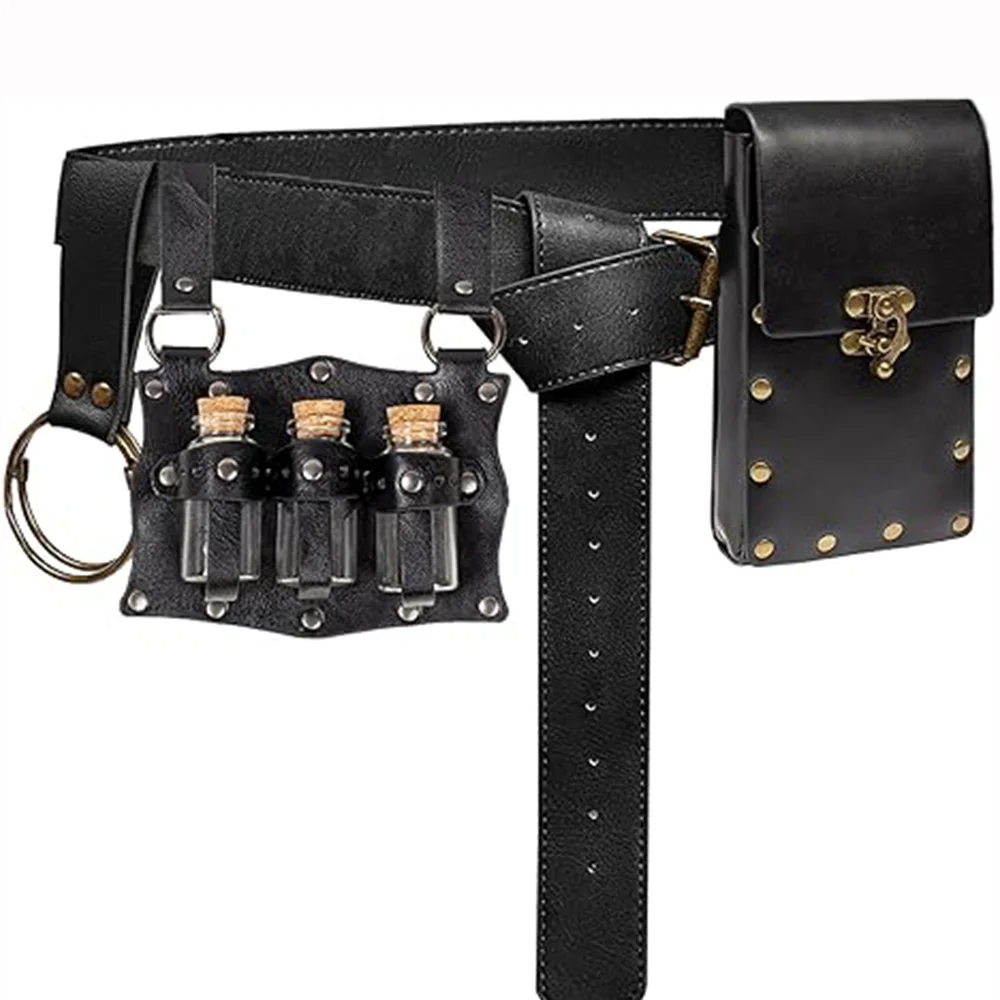4PCS/1PCS Medieval Leather Belt Coin Waist Bag Renaissance Halloween Set 3 Potion Bottles Pouch Holder Festival Sexy
4PCS/1PCS Medieval Leather Belt Coin Waist Bag Renaissance Halloween Set 3 Potion Bottles Pouch Holder Festival Sexy