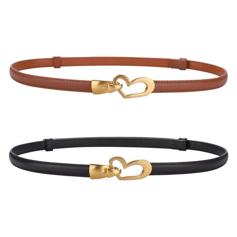 Minimally designed heart-shaped alloy buckle women's multifunctional women's thin cowhide waist belt
Minimally designed heart-shaped alloy buckle women's multifunctional women's thin cowhide waist belt