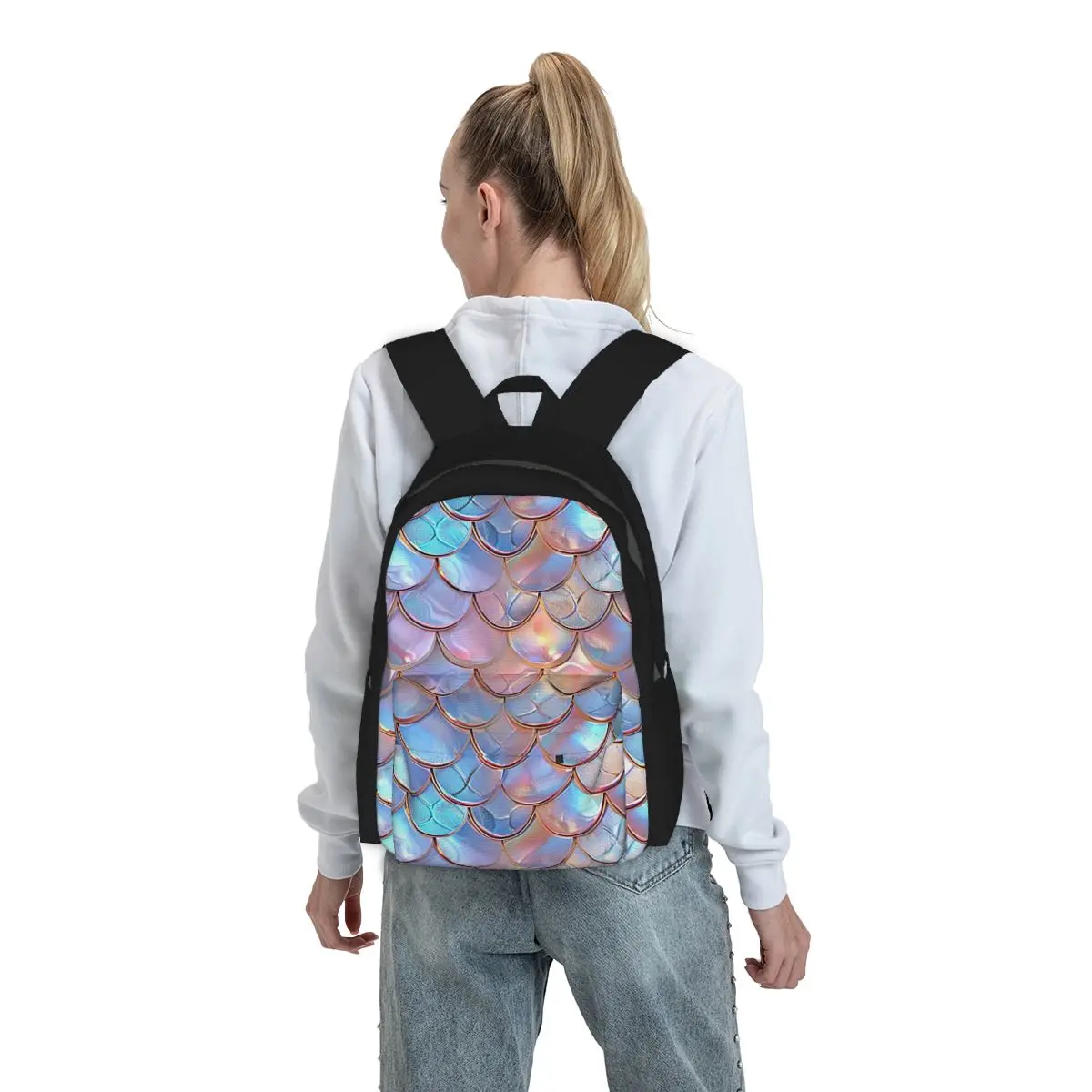 Mermaid Fish Scale Backpack Student BookBag Kids School Bag Computer Shoulder Bags for Men Women
Mermaid Fish Scale Backpack Student BookBag Kids School Bag Computer Shoulder Bags for Men Women