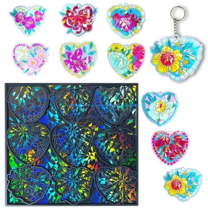 E56A Unique Heart Mold Rainbow Light Silicone Mold with Hole Flower Pattern Keychain Pendant Mold Epoxy Casting
E56A Unique Heart Mold Rainbow Light Silicone Mold with Hole Flower Pattern Keychain Pendant Mold Epoxy Casting