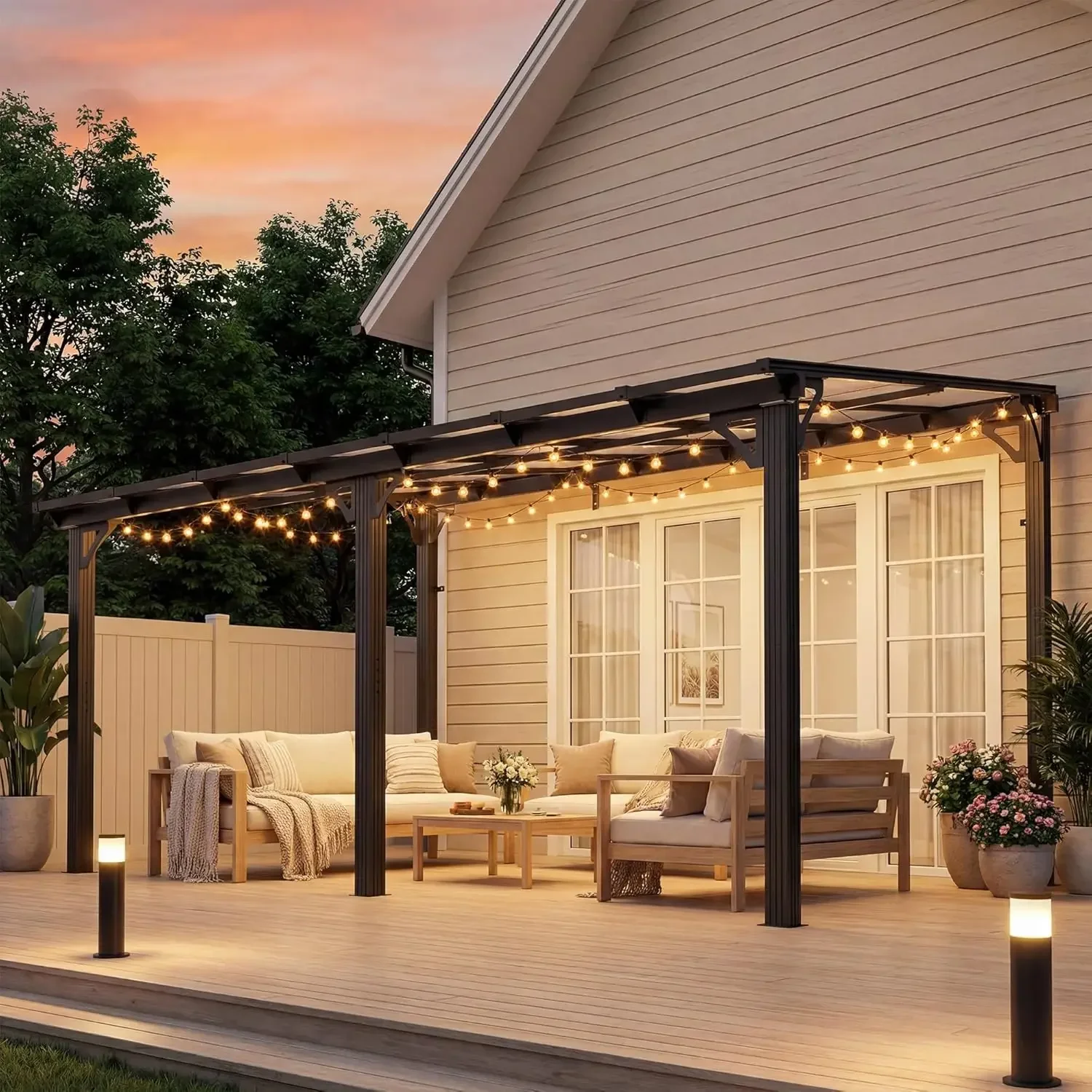 10x14 FT Wall Mounted Gazebo Polycarbonate Roof Hardtop Pergola Awning Patio Backyard Deck Gray, Custom
10x14 FT Wall Mounted Gazebo Polycarbonate Roof Hardtop Pergola Awning Patio Backyard Deck Gray, Custom