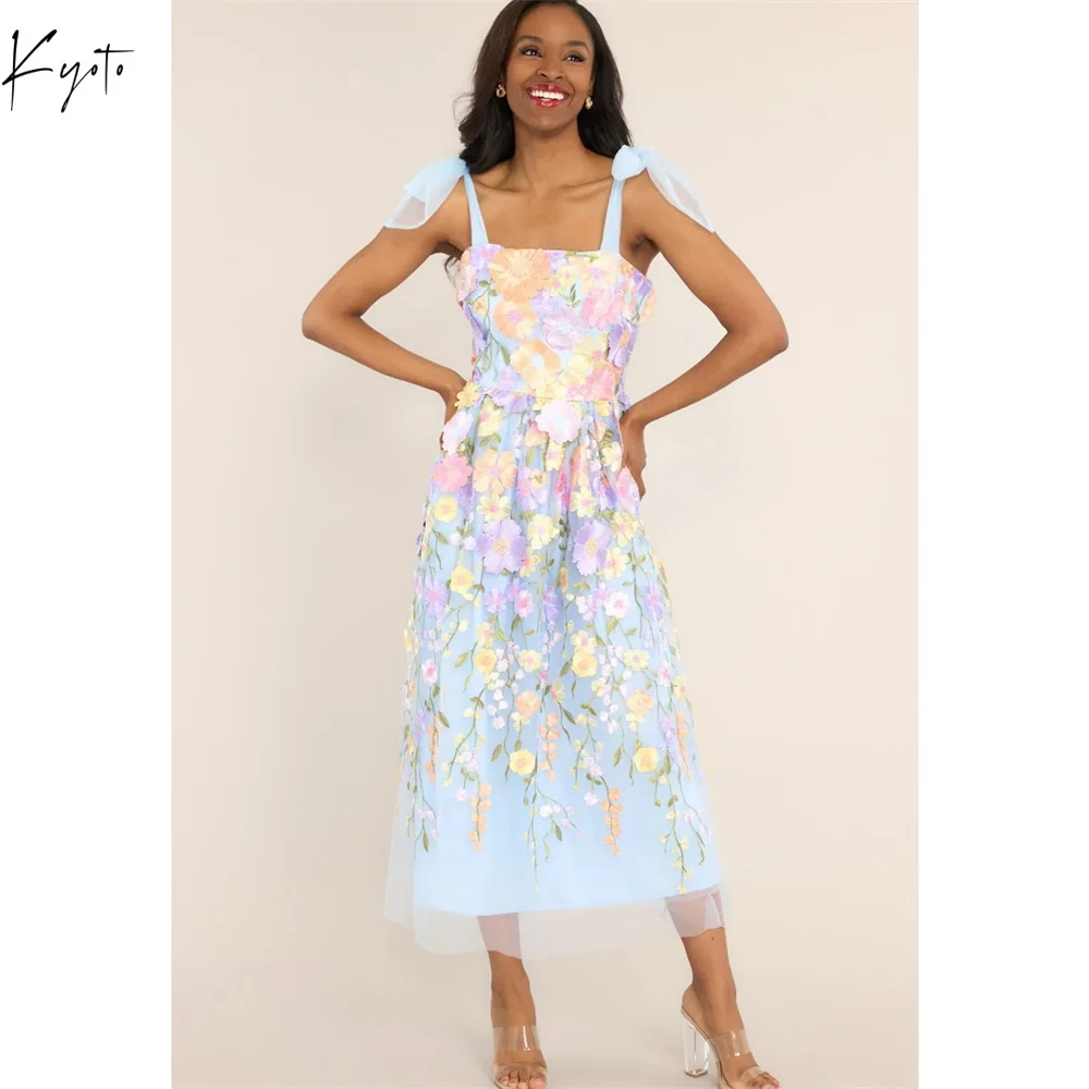 Kyoto Blue Appliques Floral Wedding Dresses Spaghetti Strap A-line Customized فساتين سهرات Zip Ankle-Length Evening Dress 2025
Kyoto Blue Appliques Floral Wedding Dresses Spaghetti Strap A-line Customized فساتين سهرات Zip Ankle-Length Evening Dress 2025
