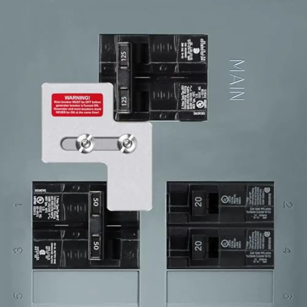 Комплект безопасности для генераторов с защитным замком для распределительных щитов Murray на 100 ампер, с инструкцией по установке и всеми необходимыми компонентами.
Комплект безопасности для генераторов с защитным замком для распределительных щитов Murray на 100 ампер, с инструкцией по установке и всеми необходимыми компонентами.