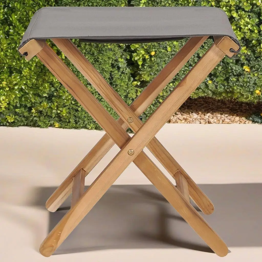 Set of 2 Folding Chairs - Solid Teak Wood with Dark Gray Fabric Cushion
Set of 2 Folding Chairs - Solid Teak Wood with Dark Gray Fabric Cushion