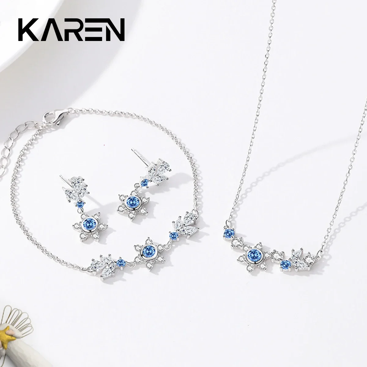 Серебряный оригинальный браслет KAREN в виде снежинки с цирконием, рождественский подарок
Серебряный оригинальный браслет KAREN в виде снежинки с цирконием, рождественский подарок