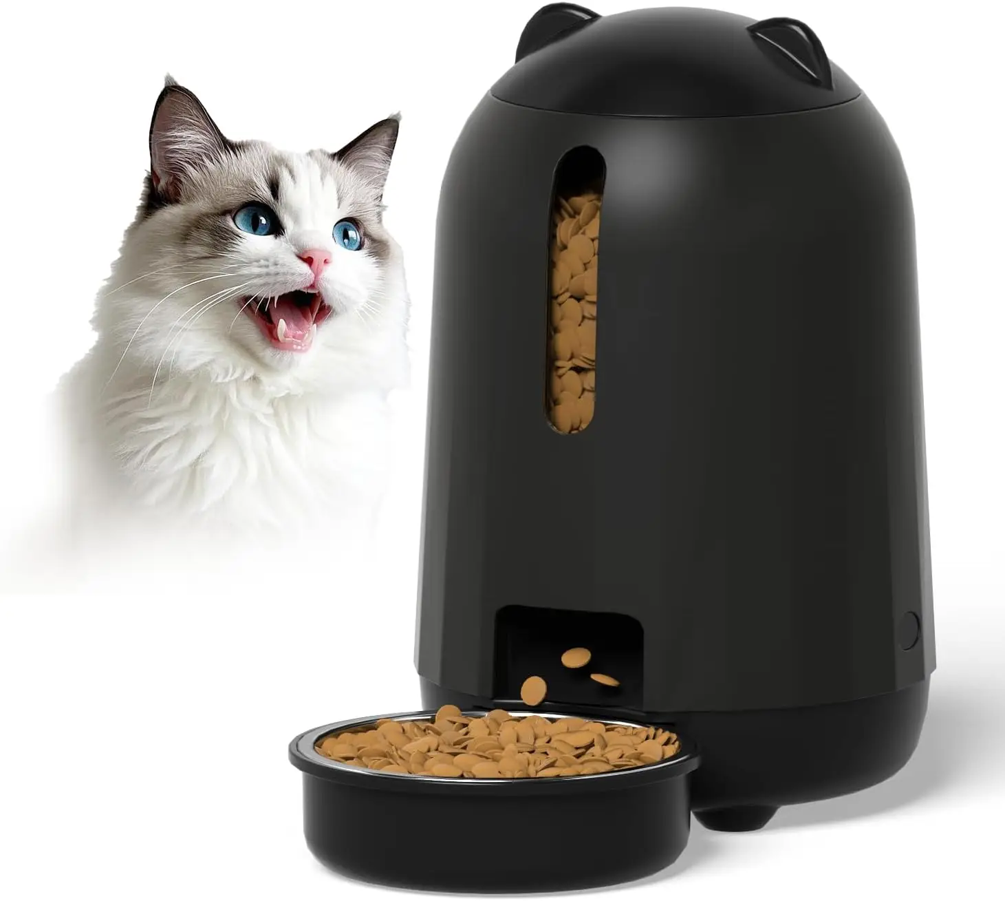Automatic Cat Feeder, 3L Timed Food Dispenser with Dual Power, Programmable Portion Control for Cats & Small Dogs, Black
Automatic Cat Feeder, 3L Timed Food Dispenser with Dual Power, Programmable Portion Control for Cats & Small Dogs, Black