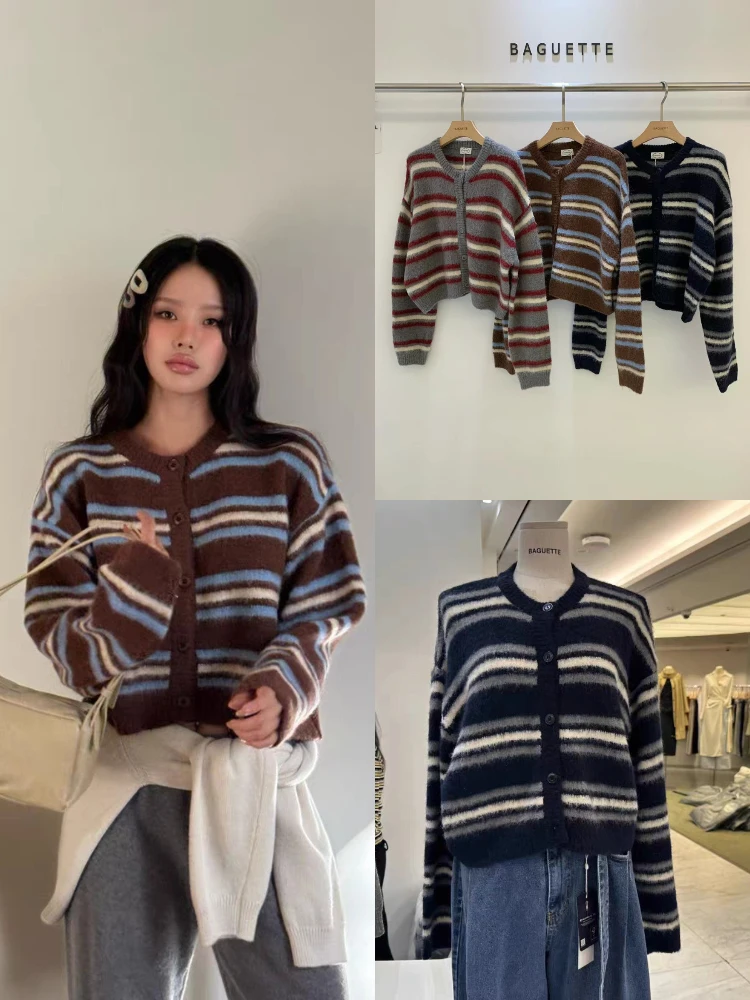 Soft Cozy ort Knitted Open Cardigan Women's Loose Fit round Ne Striped Color Blo Casual Sle Long Sve Sweater
Soft Cozy ort Knitted Open Cardigan Women's Loose Fit round Ne Striped Color Blo Casual Sle Long Sve Sweater