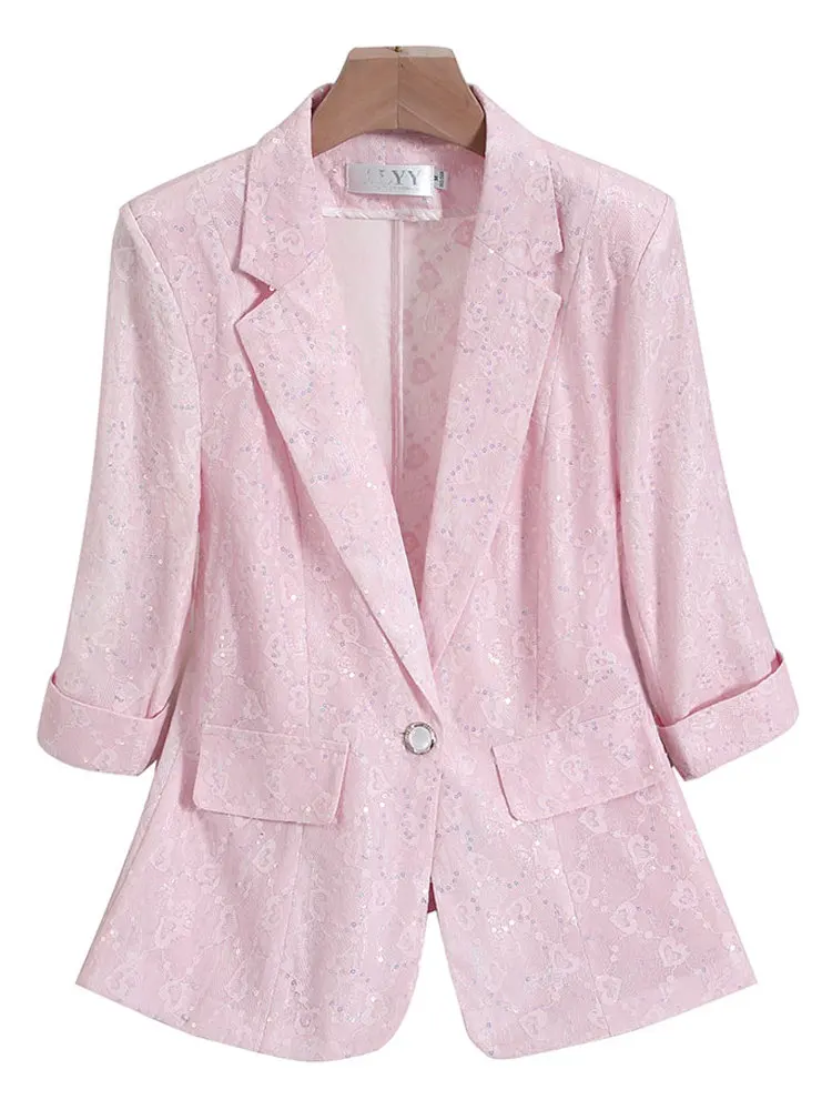 2025 New Sle Women's Lace Thin Suit Jaet Casual ort Fit Western Top Seven Sve Spring Summer Leisure Quali Faion
2025 New Sle Women's Lace Thin Suit Jaet Casual ort Fit Western Top Seven Sve Spring Summer Leisure Quali Faion