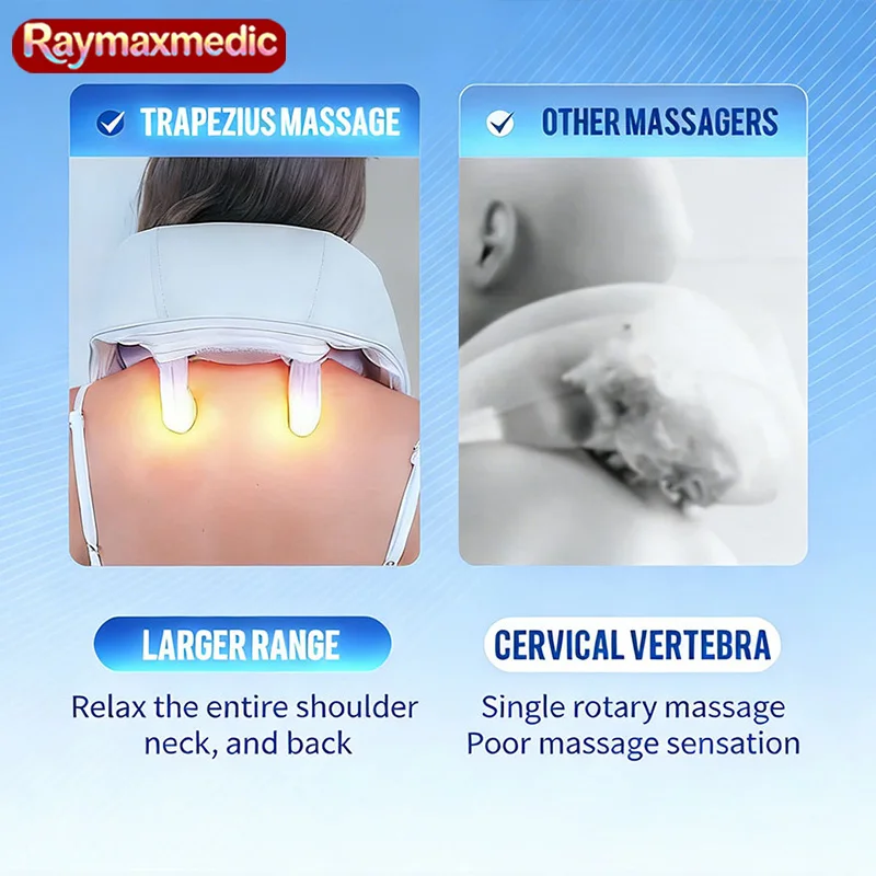 Raymax 25W Brushless Motor Neck And Shoulder Massager Wireless Shoulder And Back Kneading Massage Shawl Neck Masajeador
Raymax 25W Brushless Motor Neck And Shoulder Massager Wireless Shoulder And Back Kneading Massage Shawl Neck Masajeador