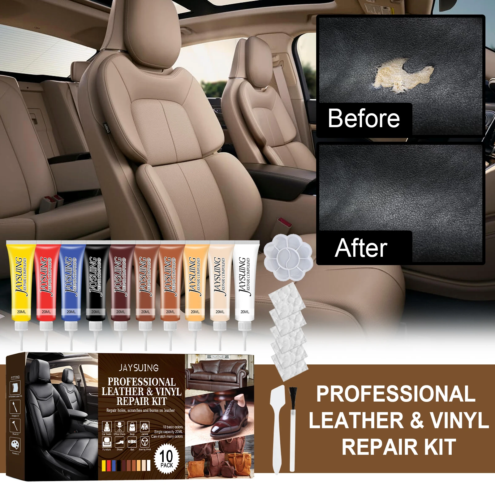 10-Color Set Leather Repair Gel Car Sofa Leather Scratch Repair Color Matching Refurbish Auto Seat Restoration Maintenance Gel
10-Color Set Leather Repair Gel Car Sofa Leather Scratch Repair Color Matching Refurbish Auto Seat Restoration Maintenance Gel