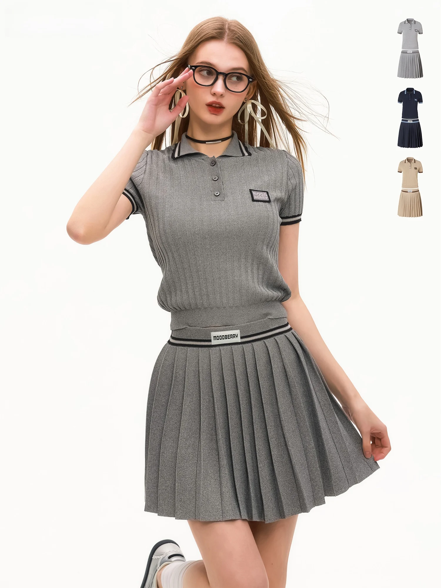 MoodBerry American Miu Style Collar Short Sleeve T-Shirt Women Summer A-Line Skirt School Uniform Style Two-Piece Set
MoodBerry American Miu Style Collar Short Sleeve T-Shirt Women Summer A-Line Skirt School Uniform Style Two-Piece Set